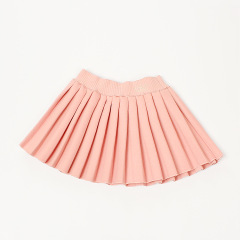 2-15years Baby Dress Girls PU Leather Pleated Skirt Baby Girl Elastic Waist Short Solid Skirts pleated skirt