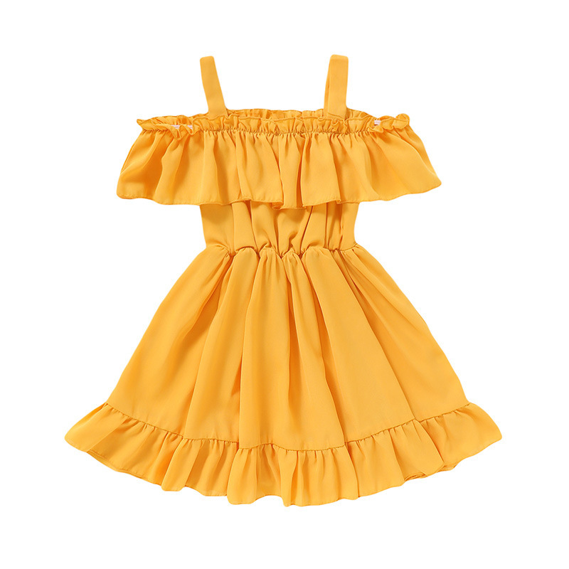 Hot sale Summer 1-6 year kid girl birthday children sweet clothes infant toddler short sleeve ruffle baby princess party dress