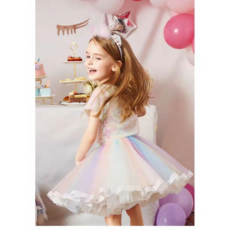 Conyson Wholesale High Quality Baby Frock Designs Boutique 3-11 Year Kids Clothing Princess Mesh Evening Party Girls Dresses