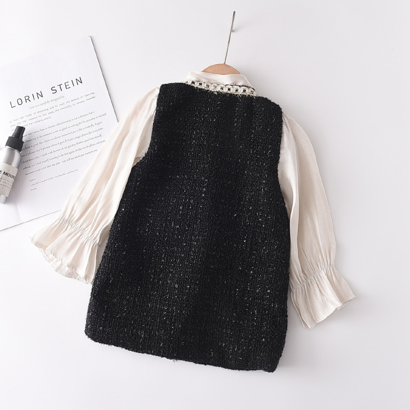Conyson Hot Sell Girls Birthday Party Wedding Long Sleeve Black Vintage Fairy Frocks Kids Autumn Princess Elsa Dress