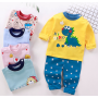 Conyson Wholesale Winter Long Sleeve Knitted Boys Clothes 2Pcs Baby children cartoon Suits for Kids cotton clothing pajama sets