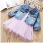 Casual Custom Jeans For Girls Children Clothes Girl long sleeve Kids Flowers Dress Kids Wear Girls Dresses