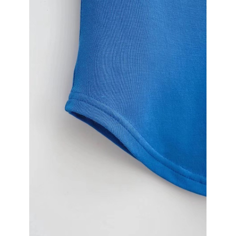 Conyson Hot Sale Custom Print Plain Summer Cotton Slim Fit T Shirt Short Sleeve Curved Hem Splicing Hits Two Color T-shirt Women