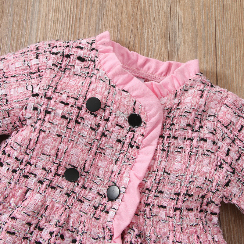 Conyson Hot Wholesale New Casual Style Spring Autumn Long Sleeve 100% Polyester Plaid 1-3 Years Little Girls Kids Party Dresses