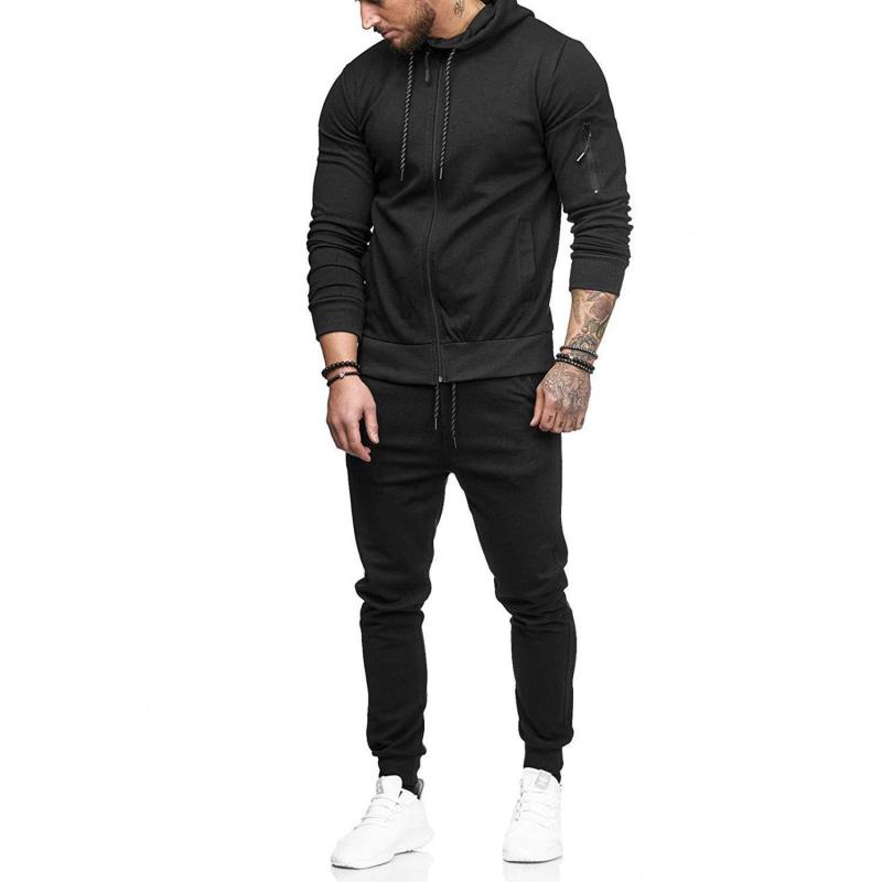 Conyson Private Label Men Plain Jogging Suit Set Tracking Set Custom Sweatsuit With Logo Men 2 Piece Pants Set