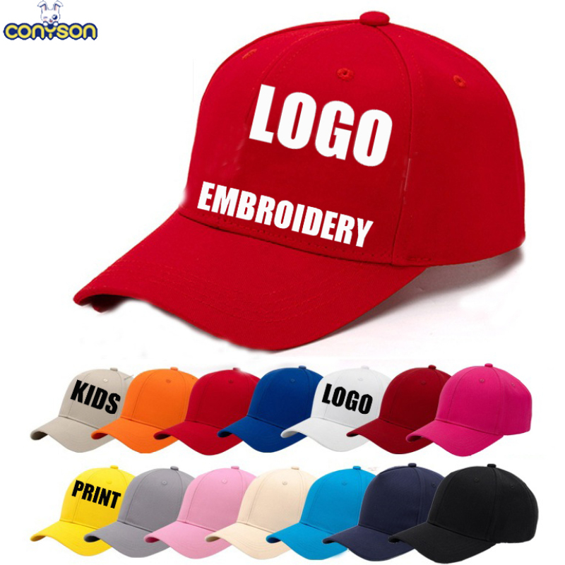 Conyson rts korean fashion boutique custom made Unisex Adjustable sport hat kid 6 Panel embroidery baseball hat customized logo