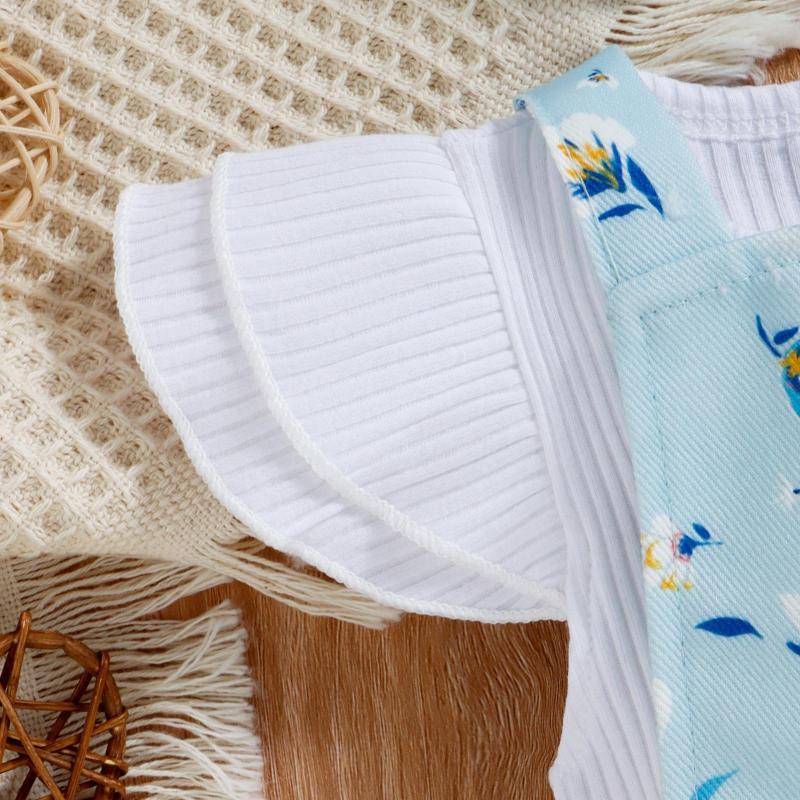 Conyson high quality fashion summer Korean cotton Toddler kids short sleeve Clothing Suit Girl 3 Pieces Outfits baby clothes set