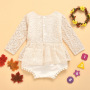 Hot Sale Baby Girl Long Sleeve Lace Romper Newborn Baby Tutu Dress Outfits Cheap Baby Girl Clothes