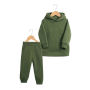 Conyson Custom embroidery cotton plain kids jogger sets pullover two pieces tracksuit children high quality kids sweatsuit sets
