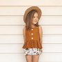Conyson 0-3Y Summer Fashion Infant Girls Clothes Knit Sleeveless Top Flower Shorts Two Pieces Baby Girls Outdoor Outfits