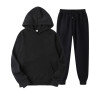 Custom Logo Solid Color Two Piece Over Size Hoodies Sweater Long Pants Outfits Tracksuits Sweatshirts Pants Mens Jogger Sets