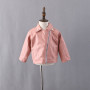 Conyson Hot Sale korea fashion boutique fall kids girls designers kid solid clothes PU leather winter clothing wholesale jacket
