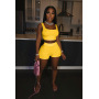 Conyson Summer Custom Logo 2 Piece Short Clothes Set Women Casual Solid Sleeveless Loungewear Women Clothing Suits