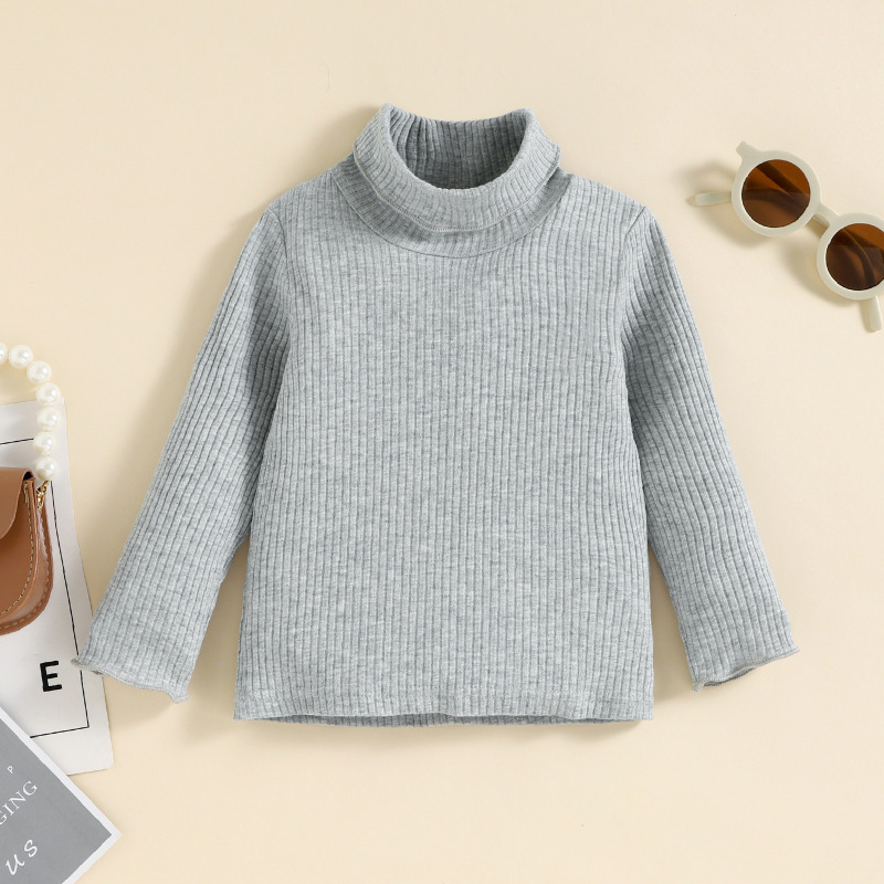 Baby Girl Dress Sets High Collar Knitted T-shirts Sweater Plaid Double Breasted Short Skirt Two Pieces Suits
