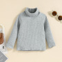 Baby Girl Dress Sets High Collar Knitted T-shirts Sweater Plaid Double Breasted Short Skirt Two Pieces Suits