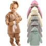 Conyson Custom embroidery cotton plain kids jogger sets pullover two pieces tracksuit children high quality kids sweatsuit sets