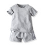 Conyson wholesale Custom Summer Children's Short-Sleeved Pullover Stationary Multi-Color Two-Piece Children's Clothing Kids Set