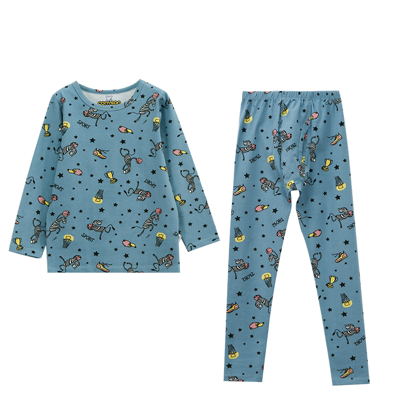 Conyson OEM ODM High Quality Spring Girls Cotton Breathable Long Sleeve Animal Cartoon Print Kids Pajamas