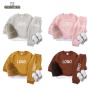 Kids Clothing Sets Custom Logo Patchwork Boys Girls Unisex Casual Clothes Jogger Set Sweat suit Tracksuit 2 Piece Sets