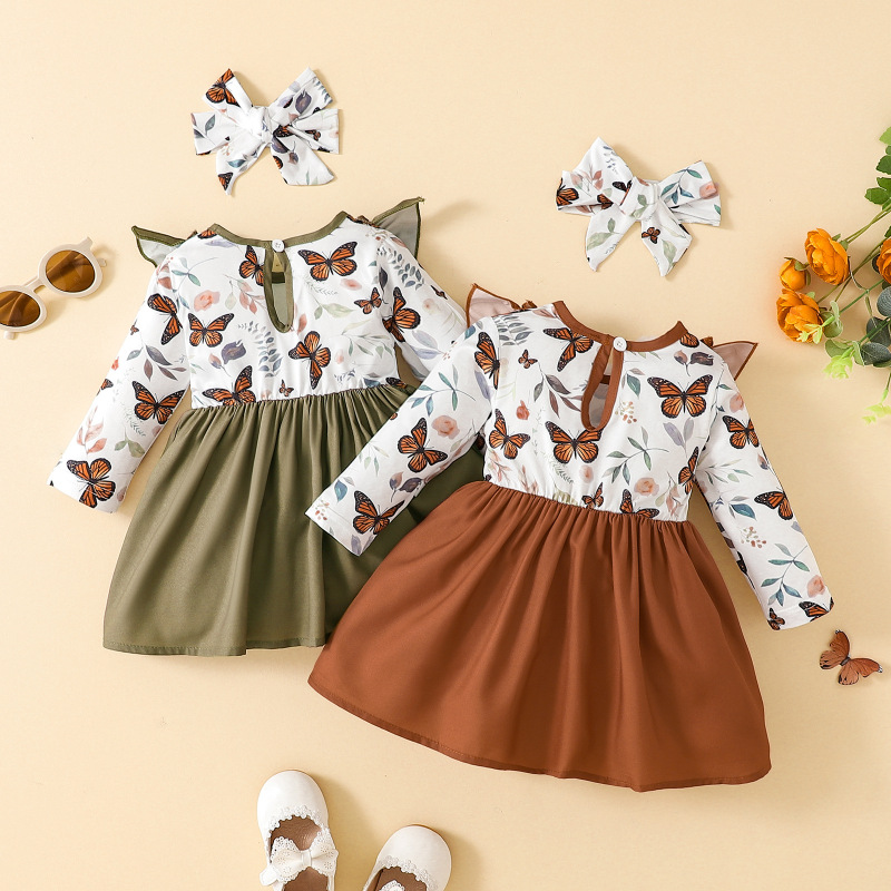 Conyson Wholesale New butterfly First Birthday Newborn Baby Dresses Floral Casual Spring Party 3-24M Fancy Baby Girl Tutu dress