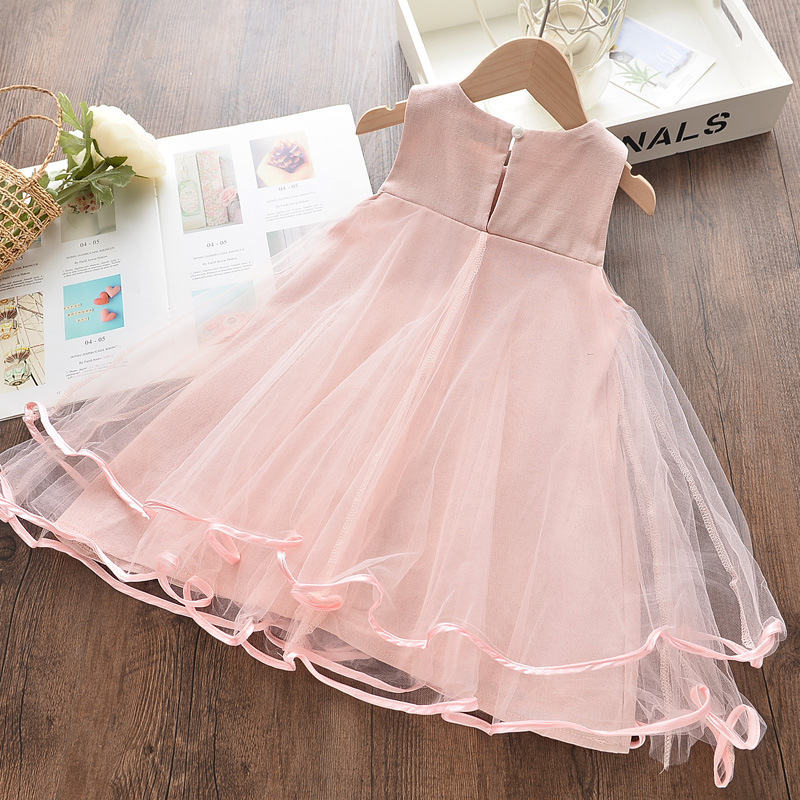 2020 Hot Sale Customize girls Sleeveless Dress kids clothing Children girls Birthday Kid Gown Boutique Dress