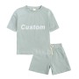 conyson wholesale two piece kids clothes set cotton short sleeve custom boys clothing sets summer kids sweatsuits
