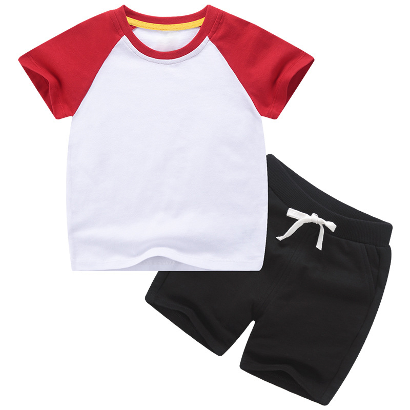 New Summer Casual Kids Clothing Sets Boys Short Pants Clothing Sets Clothing Wholesale Boy Set Solid Color Kids Shorts Shirt