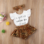Short SLeeve T-Shirts And Skirts Baby Clothes sets Knitted Leopard Casual Children Girls Summer Clothing Sets