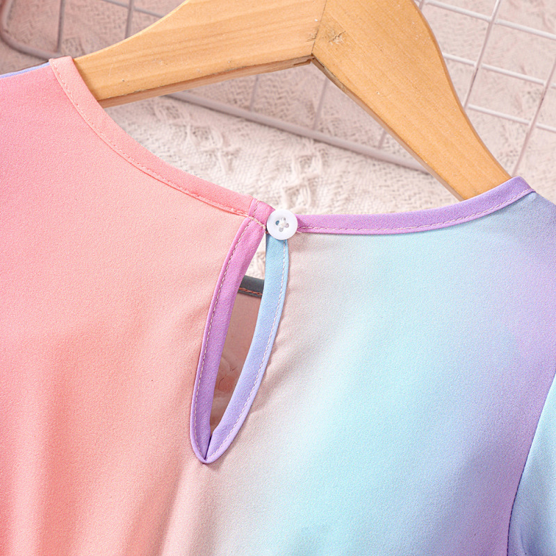 Conyson 2023 Summer Costume Casual Ruffle Bubble Sleeves Bow Flower Vintage Fairy Silk Tulle Kids Birthday Pageant Girl Dress