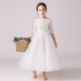 Factory Customization Polyester Cotton Sleeveless Birthday Party Flower Girl Long Mesh Dress