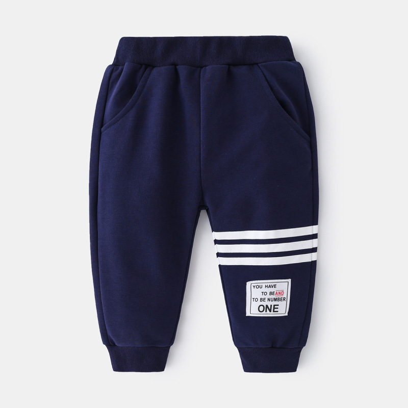 High Quality Printed Knitted Baby Clothes Boys Cotton Sweatpants Kids Autumn Trousers
