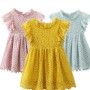 Wholesale Breathable Woven Lace Petal Sleeve Costume Short Children Girls Party Dresses
