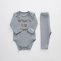 New Wholesale Conyson Baby Girl Boy Solid Quality Long Sleeve Round Neck Casual Sports Unisex Kids Clothing Set