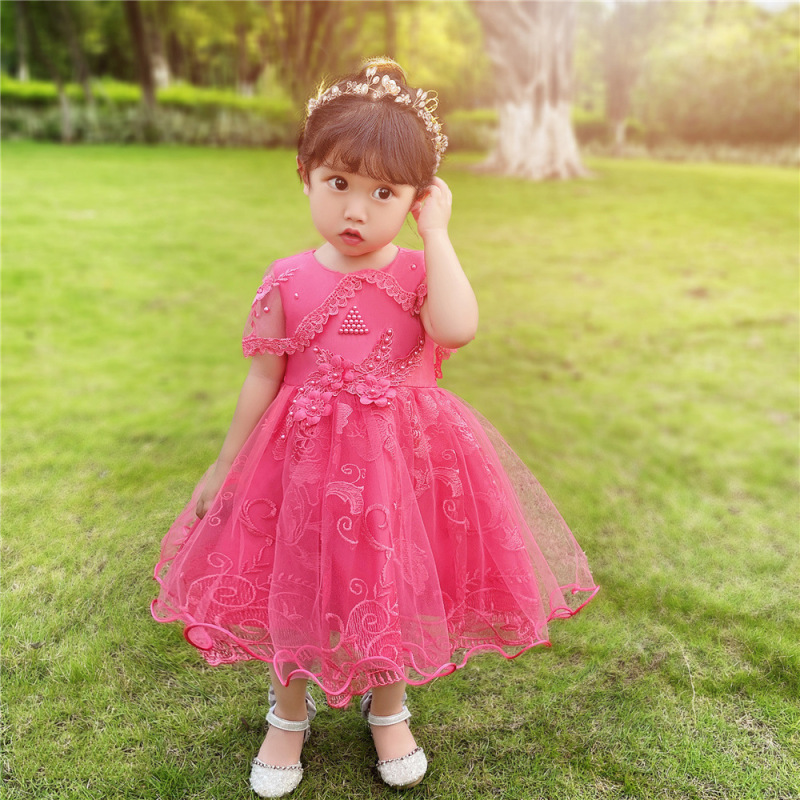 Conyson Wholesale Summer Baby Dress Girl Wedding Dress Kids Fashion Birthday Party Tutu Dresses For Girls Clothing