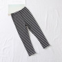 Customize Tight Breathable 2-7Years Plain Dyed Knitted Girls Trousers Wholesale Stripe Kids Leggings