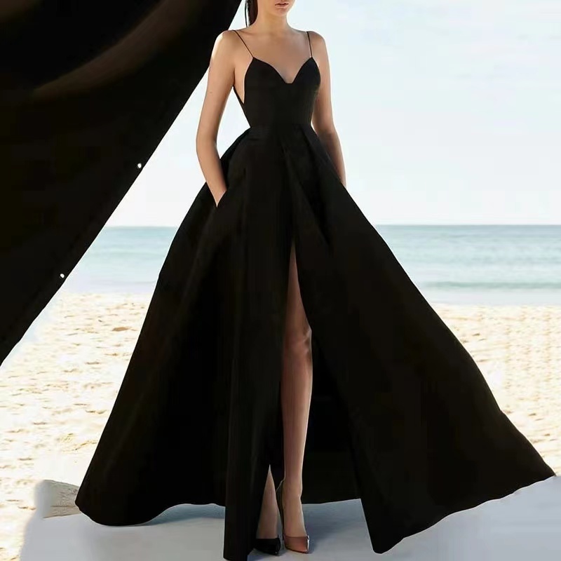 Conyson Hot Wholesale New Women Lady Girls Summer Lace Gallus Dresses V-Neck Casual Beach Holiday Loose Trendy Women's Dresses