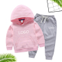 Moletom Infantil Personalizar Logo Personalizado Atacado Conjunto de Roupas Infantis de Alta Qualidade Calça Jogger com Moletom 2pcs Conjunto de Roupas Casuais para Bebês