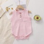 Conyson Summer Baby Boy Girl Rompers Muslin Cotton Sleeveless Newborn Infant Romper Jumpsuit Solid Color Baby Clothing