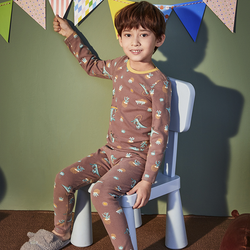 Kids thermal carton pajamas set bulk wholesale kids pajamas
