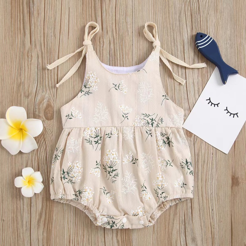 Conyson New Toddler Girl Clothes Customized Logo Girls Solid One Piece Jumpsuit For Little Girls Toddler Bodysuits