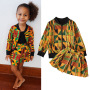 The Latest Design Fashionchildren's Check Skirt African Children Kids Printed Jumpsuit 2 Piece Sets For Little Girl
