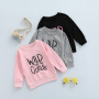 Conyson Wholesale Spring Infant Kids Girls Tops Clothes Baby Letter Print Long Sleeve Pullover Cotton Custom Sweatshirt for Kids