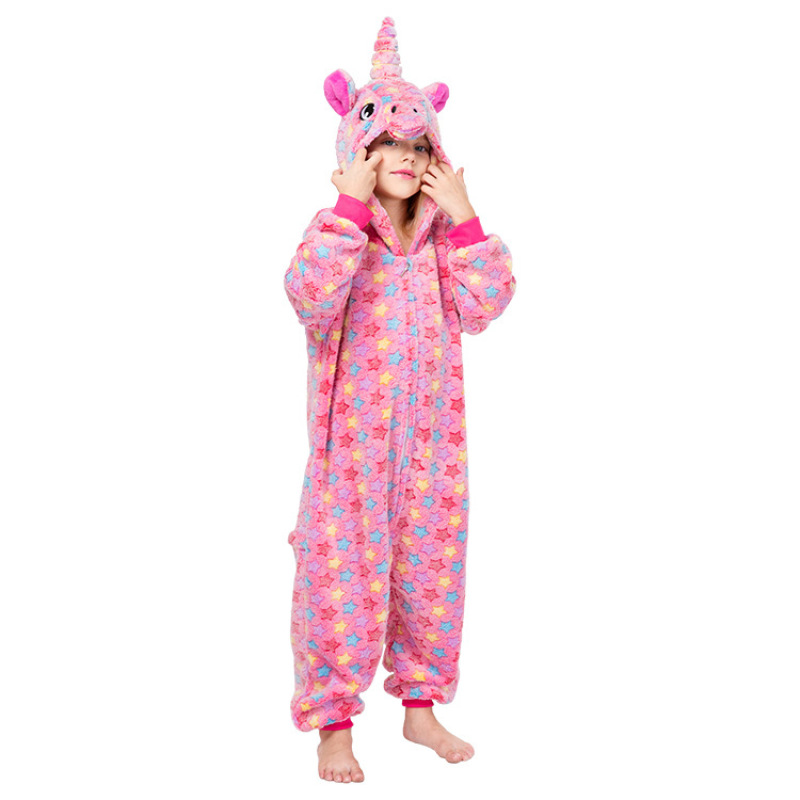 Wholesale Fleece Cartoon Winter Sleepwear Children Rompers Pajamas Kids Animals Pajamas