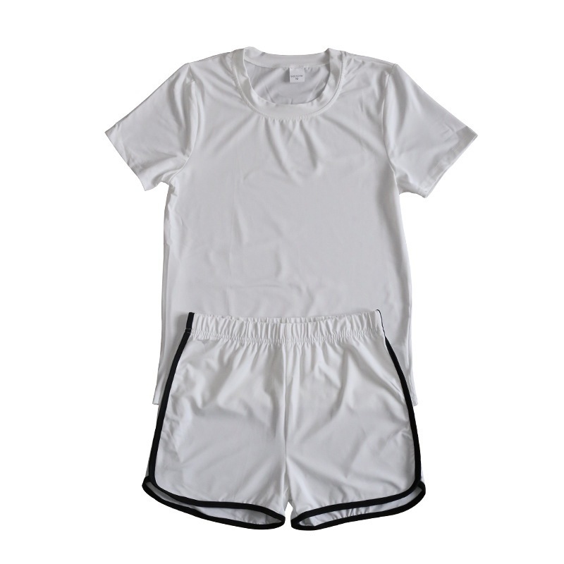 Online hot sale korea summer Custom logo Made Outdoor women's soild color Clothes sport suit clothing two-piece adult short Sets