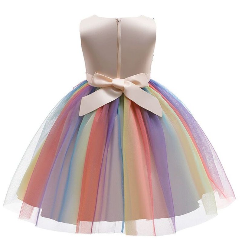 Conyson Summer Children Girls Mesh Long Party Dress Sleeveless Flower Boutique Kids Girl Dresses High Quality Formal Dresses