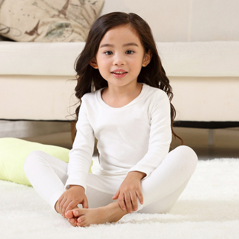 Customize Print Children Christmas Pajamas Thick Winter Cotton Knitted Girls' Sleepwear Kids Custom Blank Pajama Sets