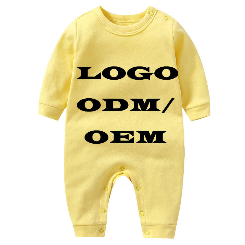 Conyson Wholesale Spring Autumn Custom 100% Organic Cotton Baby Jumpsuit Button Short Sleeve Bodysuit Premature Newborn Romper