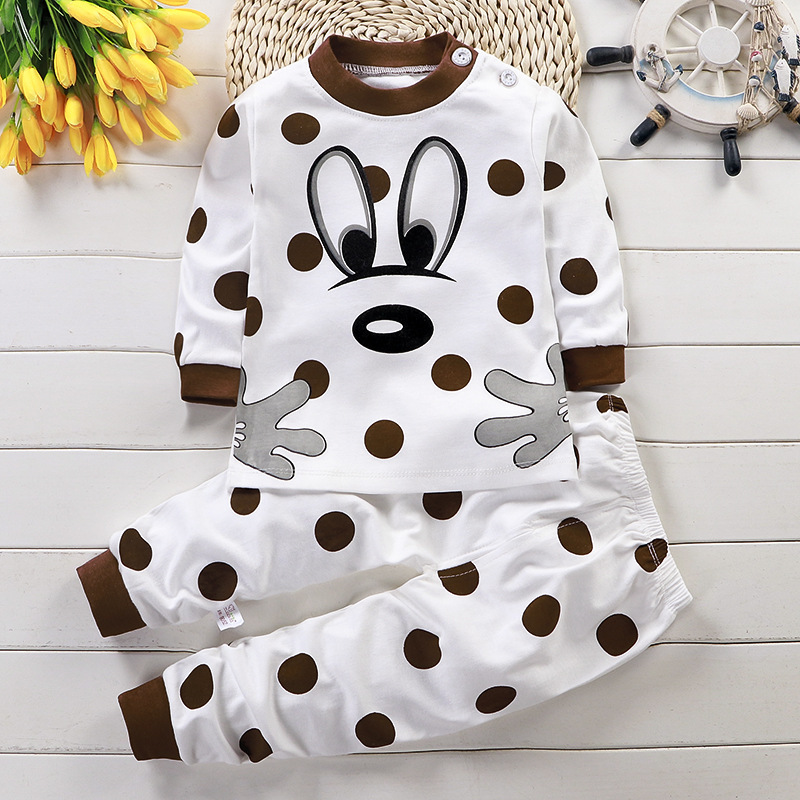 Wholesale Breathable Long Sleeve Kids Sleepwear Cotton Kids Cartoon Pyjamas Korean Kids Pajamas Set