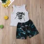 Conyson Wholesale Summer Beachwear Kids Boys Clothing Sets Printing Short Sleeve T-Shirts Shorts 2pcs Casual Boy Outfits