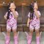 Conyson Baby Girls Cute Butterfly Print Suit Short Biker Leopard Print Summer Clothing Set Outfits For Kids Designer Clothes